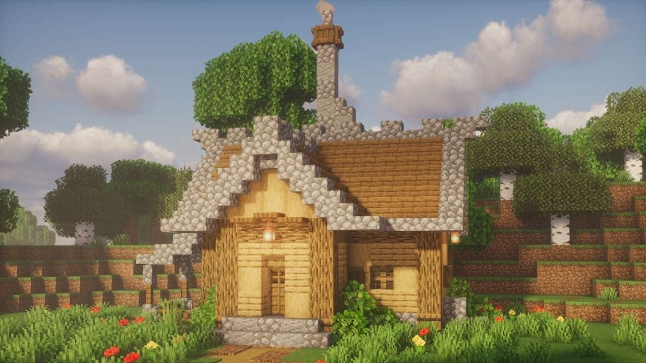 Simple Minecraft Survival Starter House [Tutorial] - YouTube