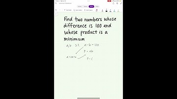 Find two numbers whose difference is 100 and whose product is a minimum #maths#calculus#optimization