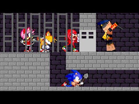 Prison Escape (Sonic, Amy, Tails, Knuckles) | - Pixel Animator vs Minecraft Ep 11
