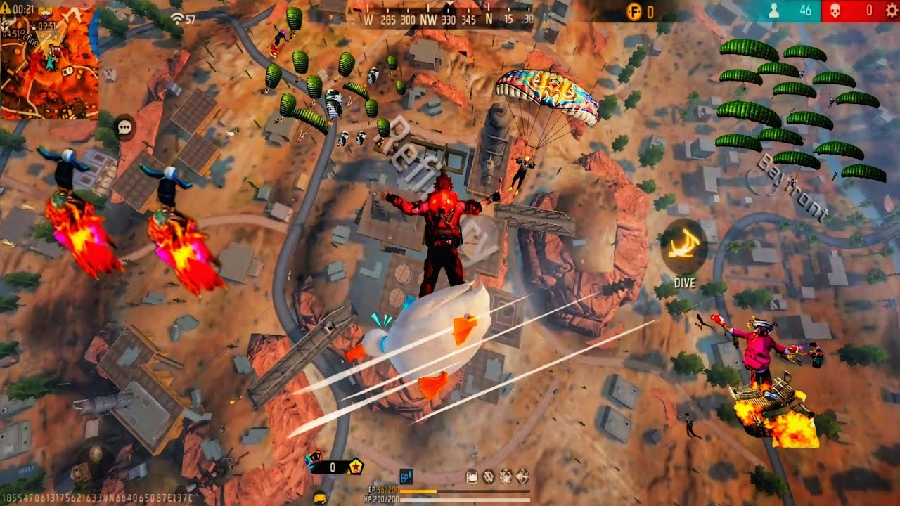 FREE FIRE ☠️Kalahari Map 😎 Get Grappling Hook & Fly 😁