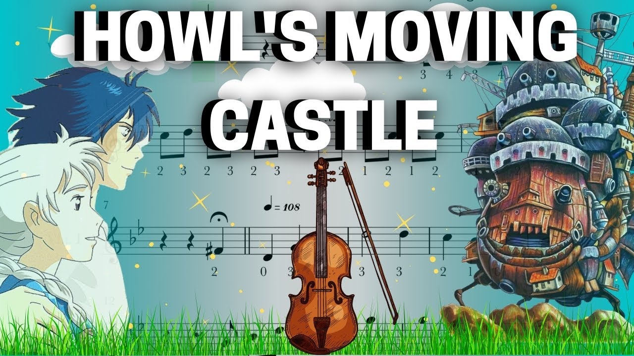 Howls Moving Castle Theme Song Violin - #violinsheet #partituraviolino Howl`s moving castle violin sheet