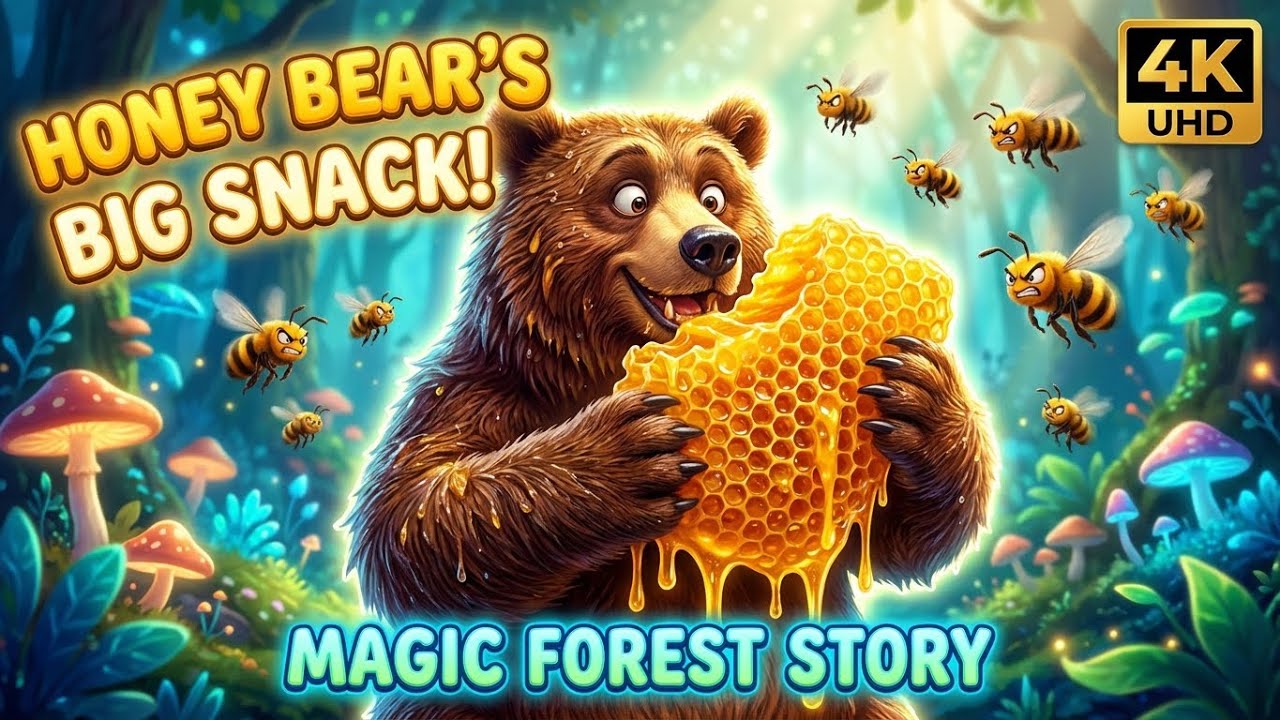 The Greedy Honey Bear | Moral Story for Kids | Bedtime Story in English ...