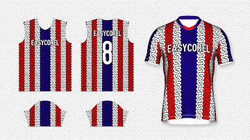 How to Create Red White Blue Soccer, Futsal, Football Jersey Design in CorelDraw