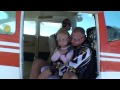 Dad skydiving with 5 years old daughter