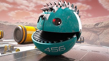 Robot Pacman vs Desert Worm and Spiky Monster: A Thrilling Escape from the Labyrinth