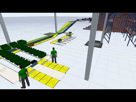 Simulation entrepôt automatisé et stations de picking