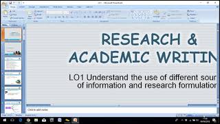 OTHM   UNIT 01  RESEARCH AND ACADEMIC WRITING   Session 4 2018 04 04
