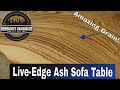 Ash Slab Sofa Table with Live Edges