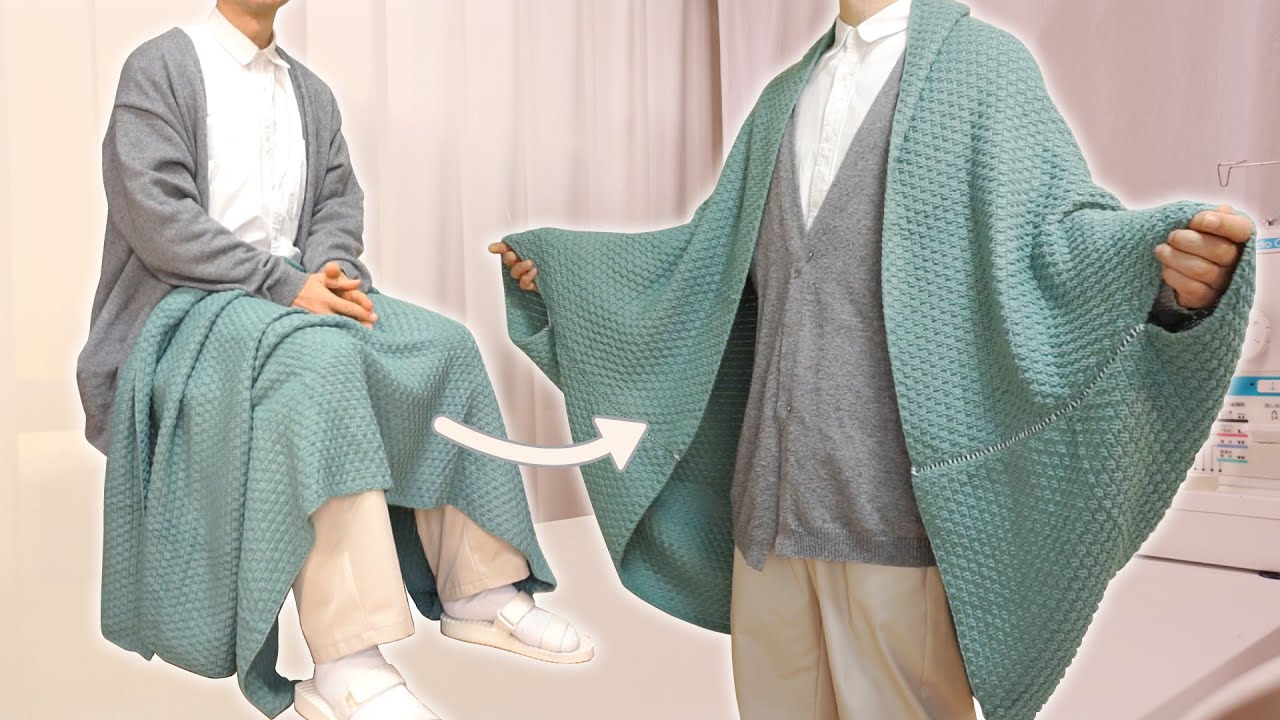 Refashion the blanket to make a cocoon cardigan - YouTube