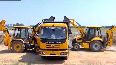 Tractor farming JCB 3DX machine loading dumper Mahindra tractor Arjun Swaraj powertrac Sonalika 