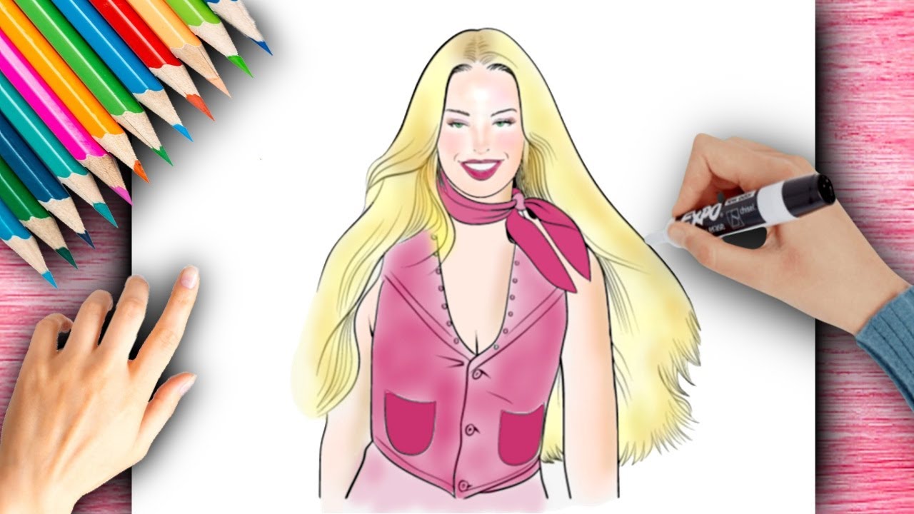 Desenholandia Colorindo Desenho da boneca Barbie Girl Cartoon, Barbie Doll  Fun Videos