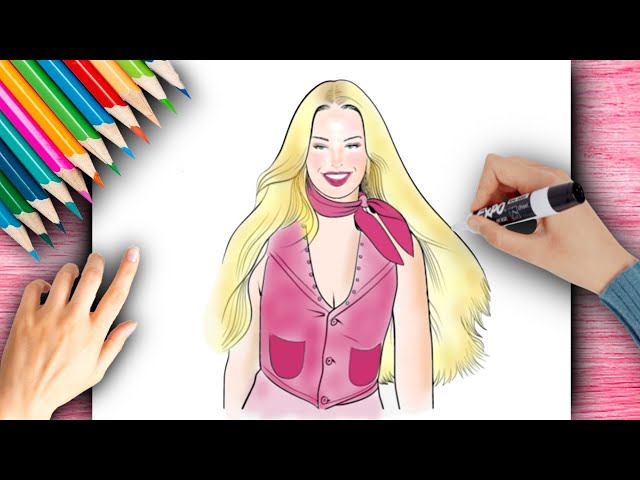 Desenholandia Colorindo Desenho da boneca Barbie Girl Cartoon, Barbie Doll  Fun Videos