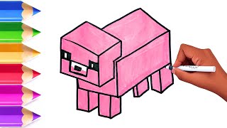 🐷 How to Draw a Minecraft Pig in 5 Minutes! Easy Step-by-Step Tutorial for Kids