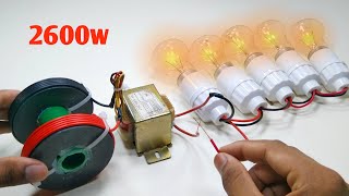 2600W Magnetic Free Energy Homemade Generator 220V Use Copper Wire Transformer At Home