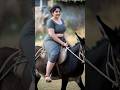 Super aunty riding horse in saree #aunty #rider