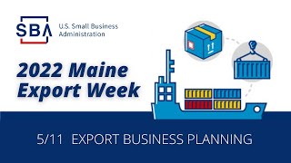 2022 Maine Export Week - Export Business Planning