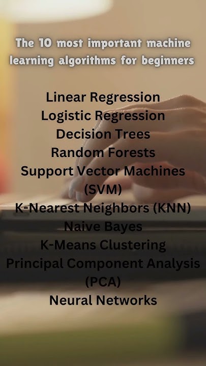 The 10 most important machine learning algorithms for beginners 🖥️ ...