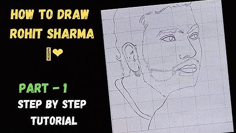 Draw Rohit Sharma Step By Step Outlines | Face, Hair, Neck Part -1