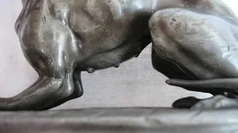 Antique Pewter Tin Sculpture  Dog  & Tortoise For Sale eBay