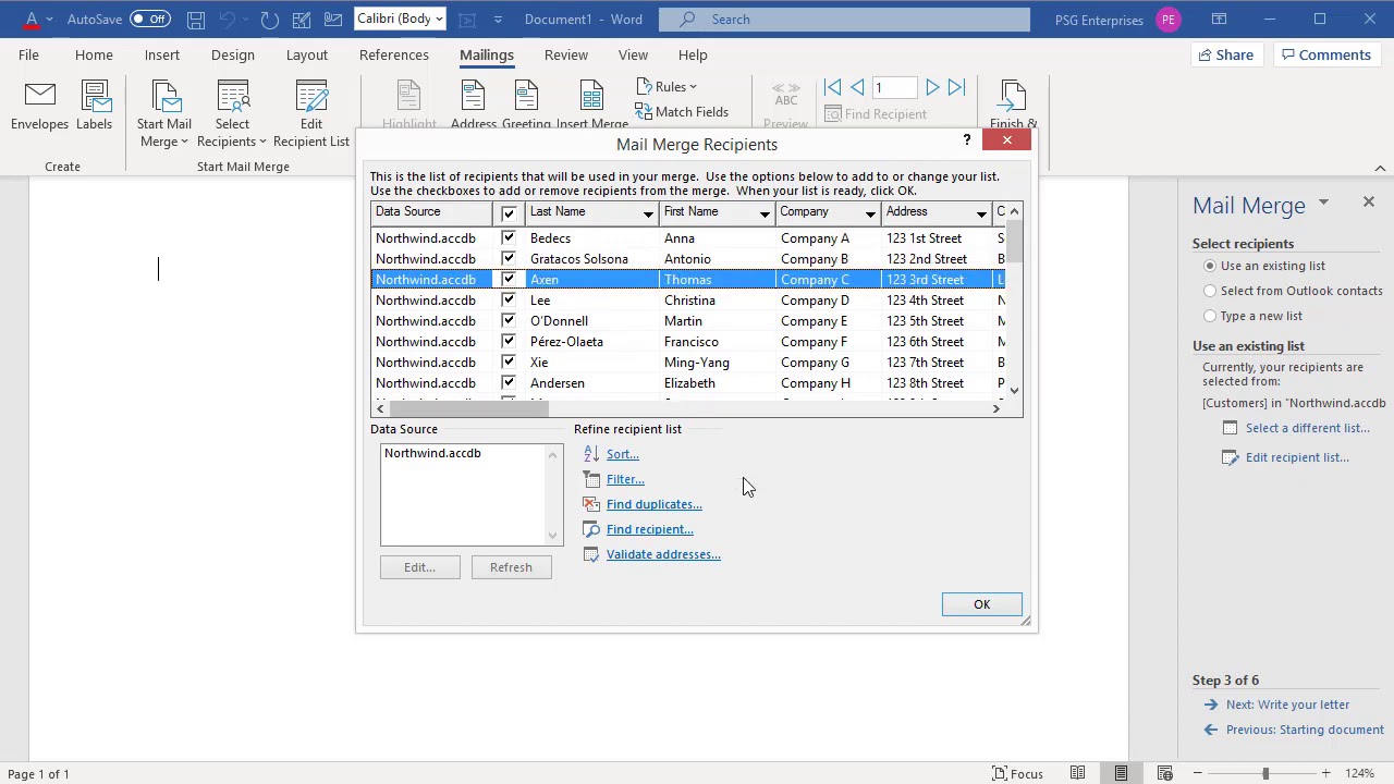 Update New How to Mail Merge a Letter using MS Access and Word - Office 365