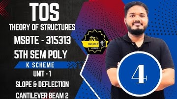 Ch-1 Slope & Deflection | Cantilever2 | MSBTE | Theory of structure | SEM5 | TOS | K SCHEME |315313|