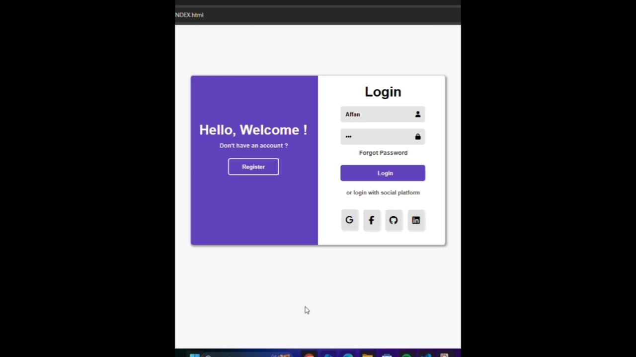 Login & Registration Page Using HTML CSS & JavaScript | Modern Auth UI Design 👨‍💻 