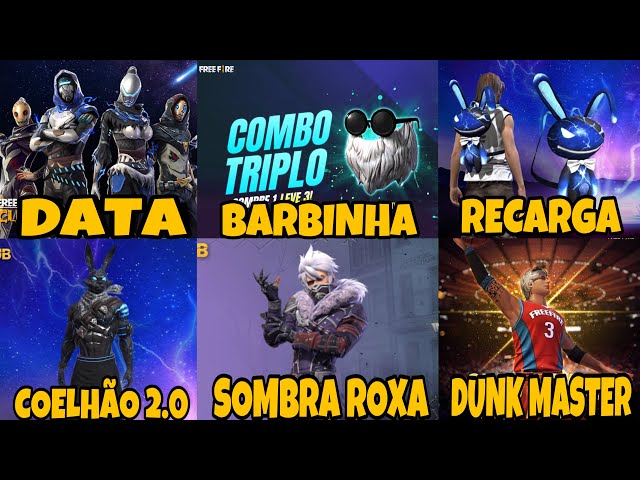 BARBINHA DE VOLTA AO FREE FIRE?-BANDEIRÃO,NOVA SKIN,INCUBADORA 3 EM 1  FF,SOMBRA ROXA,DUNK MASTER!! 