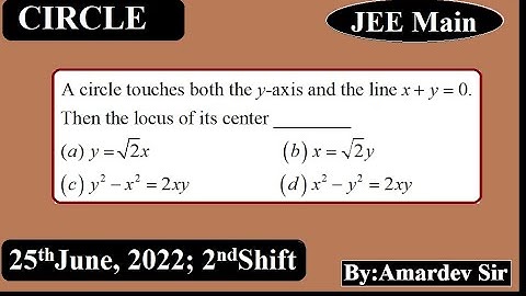 A circle touches both the y-axis and the line x+y=0. Then the locus of its centre is _________