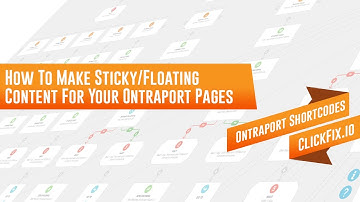 How To Make Sticky/Floating Content For Your Ontraport Pages