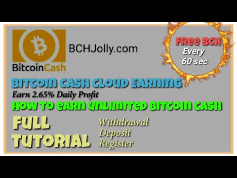 HOW TO EARN UNLMITED BITCOIN CASH IN BCH JOLLY || BCH JOLLY TUTORIAL || LEGIT CLOUD MINING WEBSITE