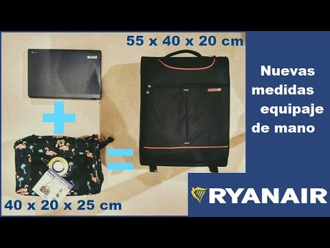 Maleta / bolso de cabina para Ryanair 40x25x20 cm (la medida exacta) YouTube