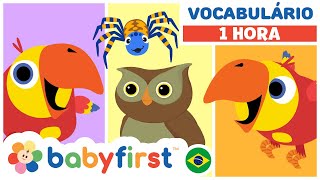 Desenhos Educativos para Crianças | Aprender animais e Jogando com Larry | 1 Hora | BabyFirst Brasil