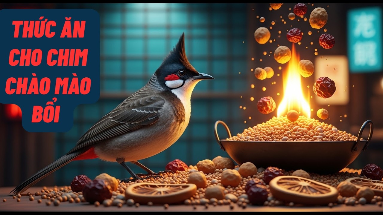 CÁCH THUẦN CHÀO MÀO BỔI NGÀY 2/ thức ăn cho chim chào mào bổi mới bẫy về