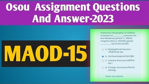 MAOD-15 All Assignment Questions And answer #osou #knowledge_for_all  #osou_assingmentanswer