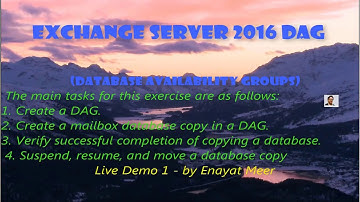 Exchange Server 2016 DAG - Database Availability Group Management