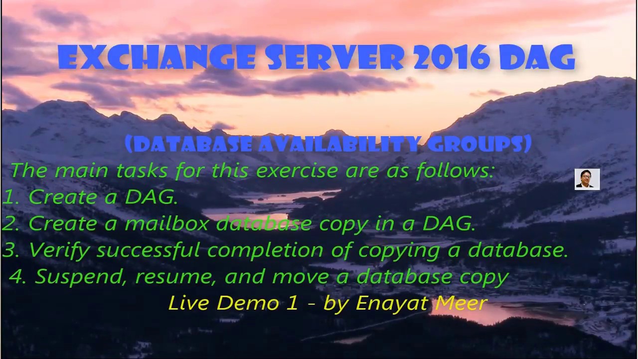 Exchange Server 2016 Dag Database Availability Group Management Youtube