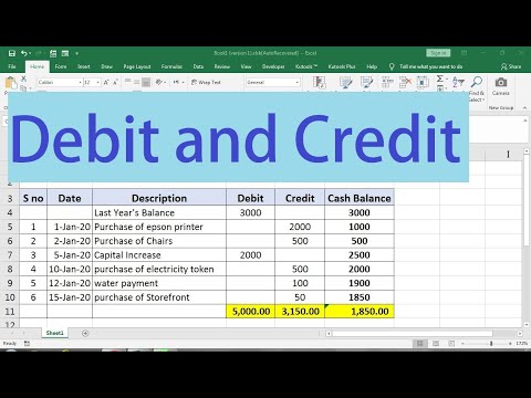 Video: Formel for debeter og kreditter i Excel?