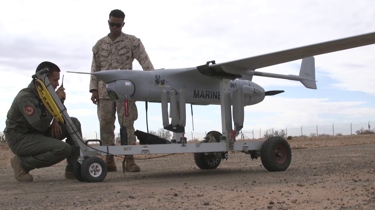 MAWTS-1 Marines Conduct an RQ-21 Launch (Unmanned Aerial Vehicle)