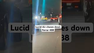 Lucid Air tires to outrun Ferrari 488 #jonathanoncars #miami #488 #lucidair