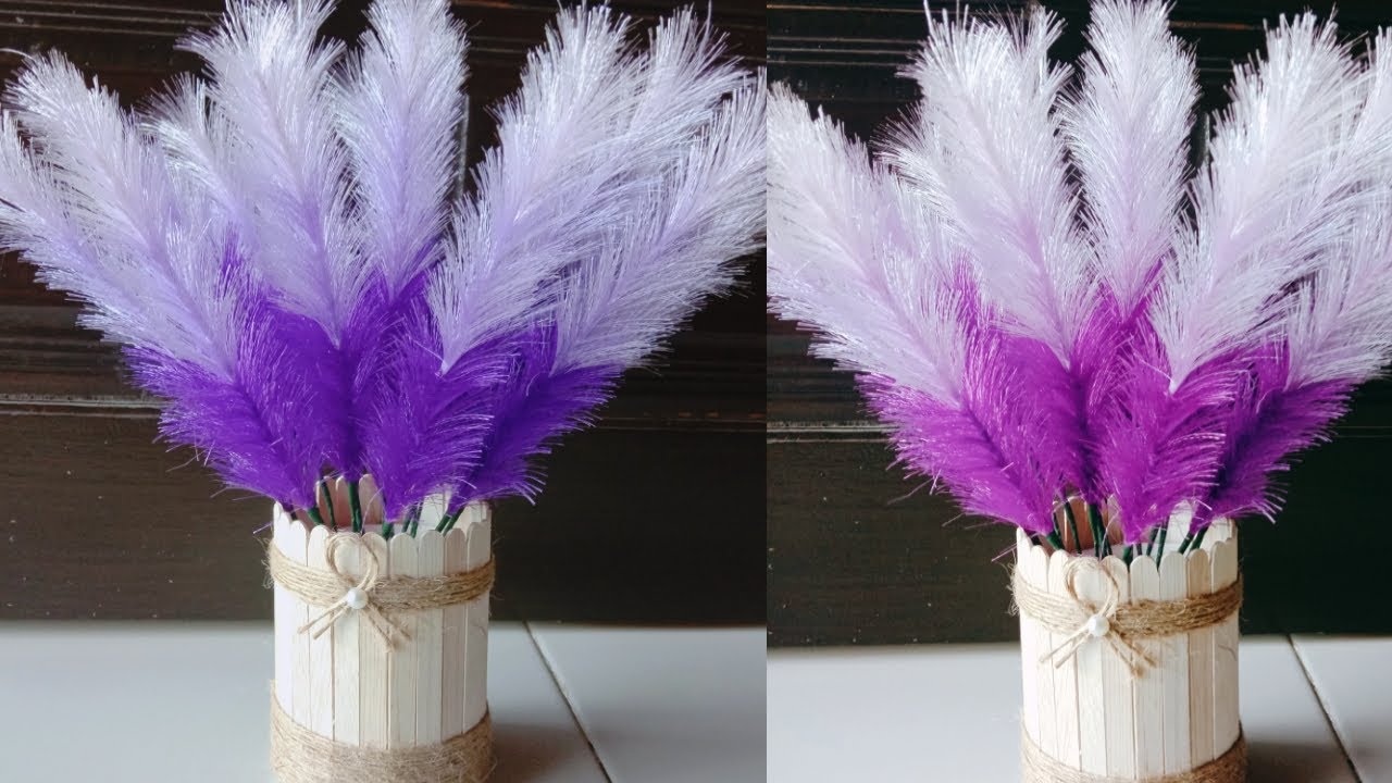 DIY Flowers Satin Ribbons and Vases from Ice Sticks || Satin Ribbons Flower