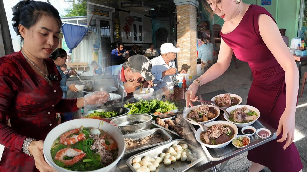 Đây 3 người đẹp bán quán ăn sáng hủ tiếu ở Cần Thơ I Long Xuyên TV 