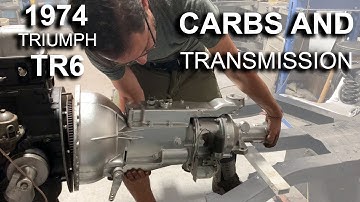 1974 Triumph TR6 - Part 73 - installing The Transmission and Carbs