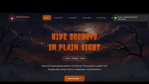 CipherMuse: Hide Secrets in AI-Generated Halloween Art - Kiroween Demo