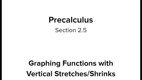 Section 2.5 - Graphing Functions with Vertical Stretches/Shrinks