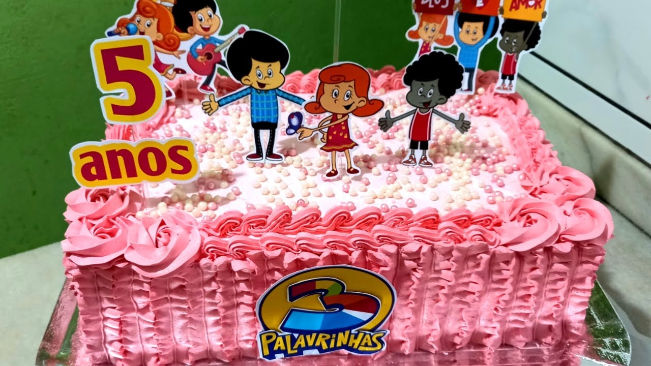 BOLO 3 PALAVRINHAS Menina - YouTube