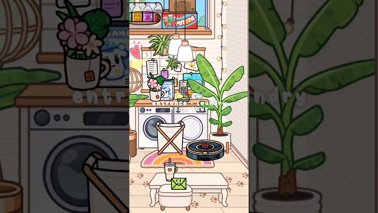 Entrance + laundry room tour! 🍋‍🟩💐🛁 