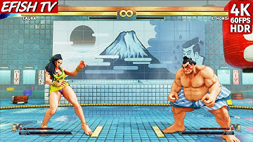 Laura vs E. Honda (Hardest AI) - Street Fighter V | 4K 60FPS HDR