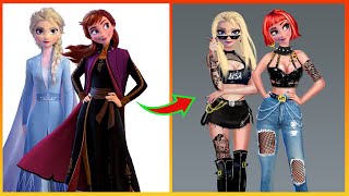 Frozen: Elsa Frozen, Anna Frozen Glowup Into Bad Girl - Disney Princesses Transformation