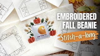 Beginner Tutorial for Embroidered Beanies | DIY Embroidery Beanie Fall Craft