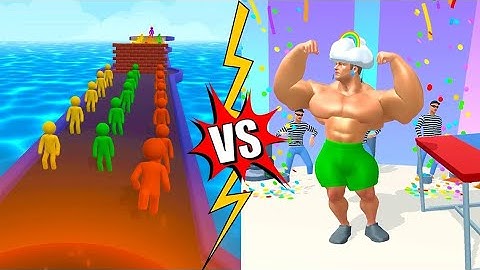 Muscle rush vs Giant rush noob vs Pro vs hacker all max level iOS gameplay #satisfying